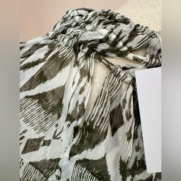 NWT Misa Los Angeles Mercy mini dress in green ikat pattern S - Picture 6 of 15